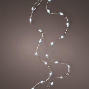100 Cool White Silver Cable Battery Operated String Lights