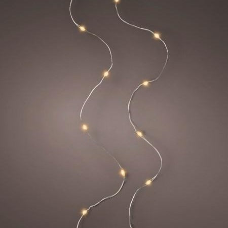 100  Classic Warm White Silver Cable Battery Operated String Lights