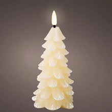 Load image into Gallery viewer, Cream Christmas Tree Candle LED 16.5cm
