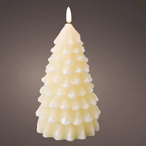 Cream Christmas Tree Candle LED 22cm