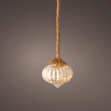 Load image into Gallery viewer, Lumineo Micro LED 20cm SIlver Teardrop Decoration with Rope

