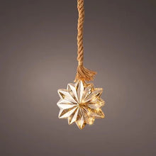Load image into Gallery viewer, Lumineo Micro LED Smokey Star Decoration with Rope 19cm

