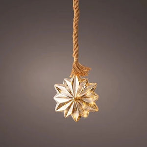 Lumineo Micro LED Smokey Star Decoration with Rope 19cm