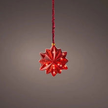 Load image into Gallery viewer, Lumineo Micro LED Decorative Christmas Red Hanging Star 19cm
