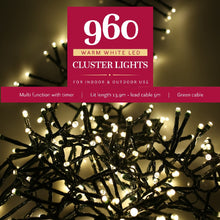 Load image into Gallery viewer, Noma 960 Cluster Lights Warm White Green Cable
