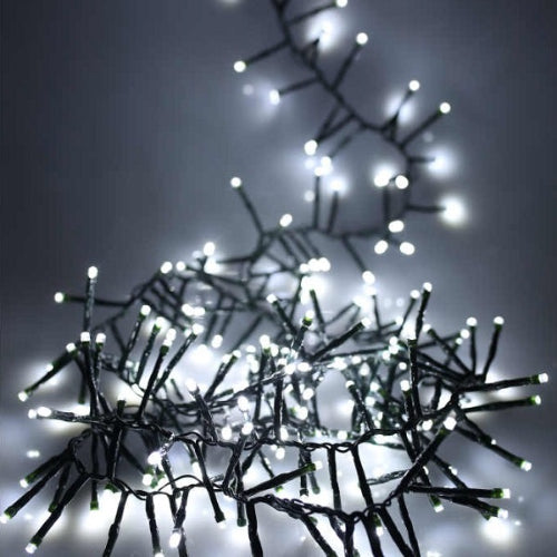 Noma 2000 White Christmas Cluster Lights Green Cable