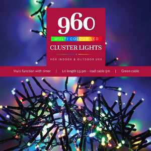 Noma 960 Multi Colour Christmas Cluster Lights