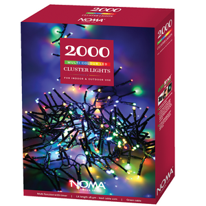 Noma 2000 Multi Colour Christmas Cluster Lights