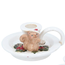 Load image into Gallery viewer, Squirrel Wee Willie Winkie Ceramic Christmas Candleholder
