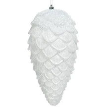 Load image into Gallery viewer, White Glitter Pinecone Tree Decoration
