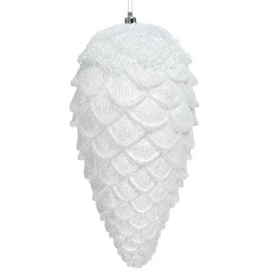 White Glitter Pinecone Tree Decoration