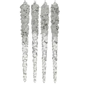 Glitter Icicles with Diamonds Christmas Tree Decoration