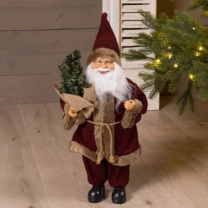 Standing Santa with Christmas Tree 45cm