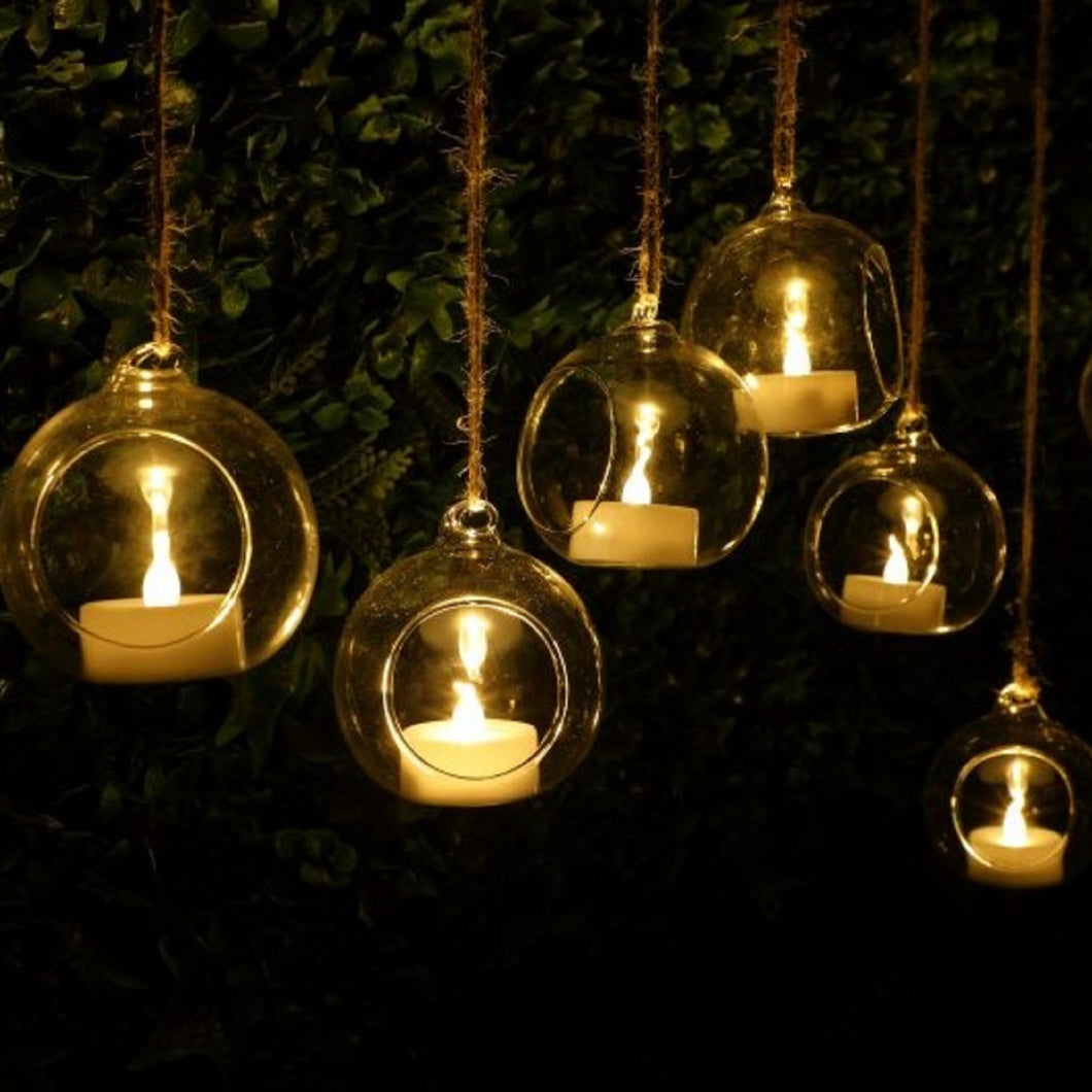 Noma Set of 6 Remote Controlled Glass Bubble Tea Lights