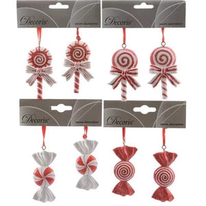 Christmas Candy Cane Sweets And Lollypop Decoration Set