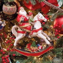 Load image into Gallery viewer, Santa and Child on Rocking Horse Christmas Decoration
