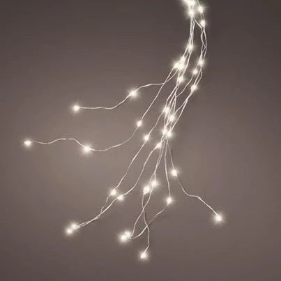 Lumineo Warm White Silver Cable Tree Lights 180cm
