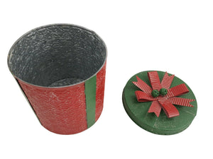 Festive Christmas Present Metal Storage Container