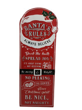Load image into Gallery viewer, Santa Rules Hanging Wall Sign 68cm
