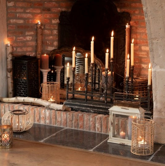 Vintage Style Black Iron Candle Holder