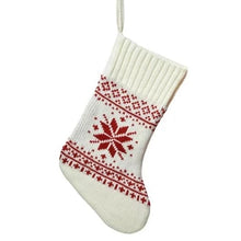Load image into Gallery viewer, White and Red Snowflake Stocking
