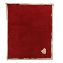 Load image into Gallery viewer, Red Throw with Heart Embroidery

