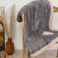 Load image into Gallery viewer, Grey Throw with Heart Embroidery
