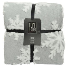 Load image into Gallery viewer, Grey Snowflake Christmas Throw
