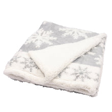 Load image into Gallery viewer, Grey Snowflake Christmas Throw
