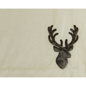 Faux Fur Stag Head Cream Christmas Throw
