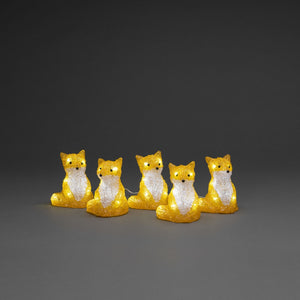 Konstsmide 5 Piece Acrylic Foxes LED Light Set