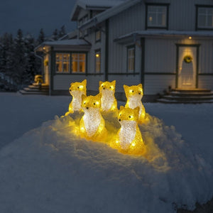 Konstsmide 5 Piece Acrylic Foxes LED Light Set