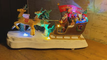 Load and play video in Gallery viewer, Luville Christmas Santa and Sleigh LED Lit Animated Decoration
