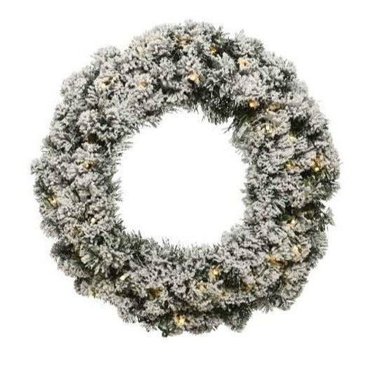 Pre Lit Snowy Imperial Wreath 60cm