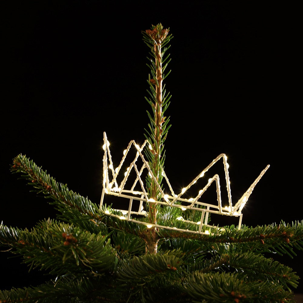 Christmas Kings Crown Tree Topper with 70 Warm White LED Lights