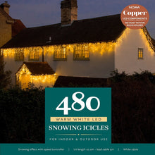 Load image into Gallery viewer, Noma 480 Warm White Snowing Christmas Icicle Lights 10.2m
