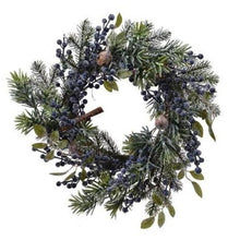 Load image into Gallery viewer, Frosted Blue Berries Christmas Wreath 40cm
