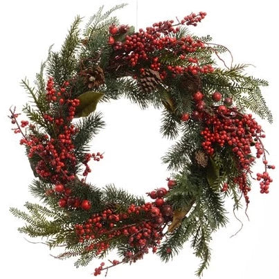 Red Berries Christmas Wreath 60cm