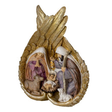Load image into Gallery viewer, Christmas Nativity Scene in Gold Resin Wings
