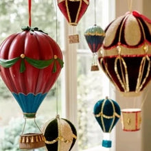 Load image into Gallery viewer, Velvet Hot Air Balloon Christmas Decoration
