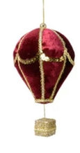 Load image into Gallery viewer, Velvet Christmas Hot Air Balloon Decoration
