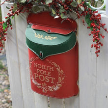Load image into Gallery viewer, Vintage Style North Pole Post Christmas Post Box
