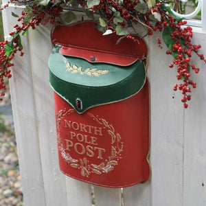 Vintage Style North Pole Post Christmas Post Box