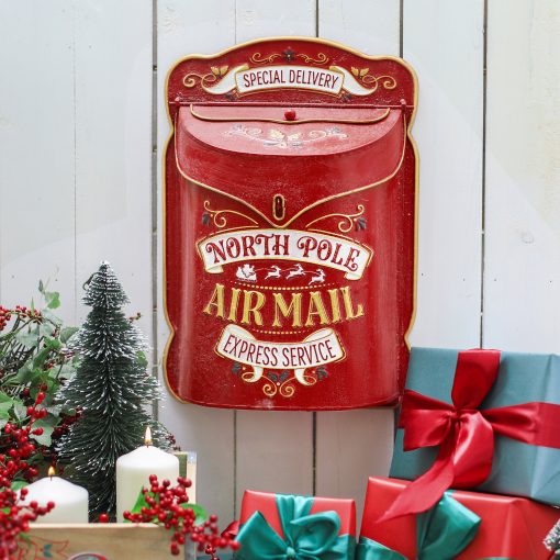 Vintage Christmas Post Box North Pole Air Mail
