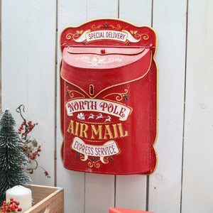 Vintage Christmas Post Box North Pole Air Mail