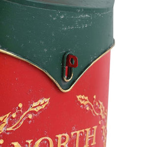 Vintage Style North Pole Post Christmas Post Box