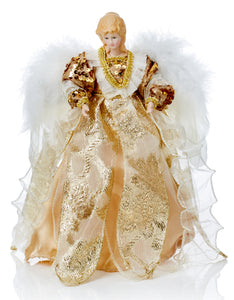 Ivory and Gold Angel Christmas Tree Topper