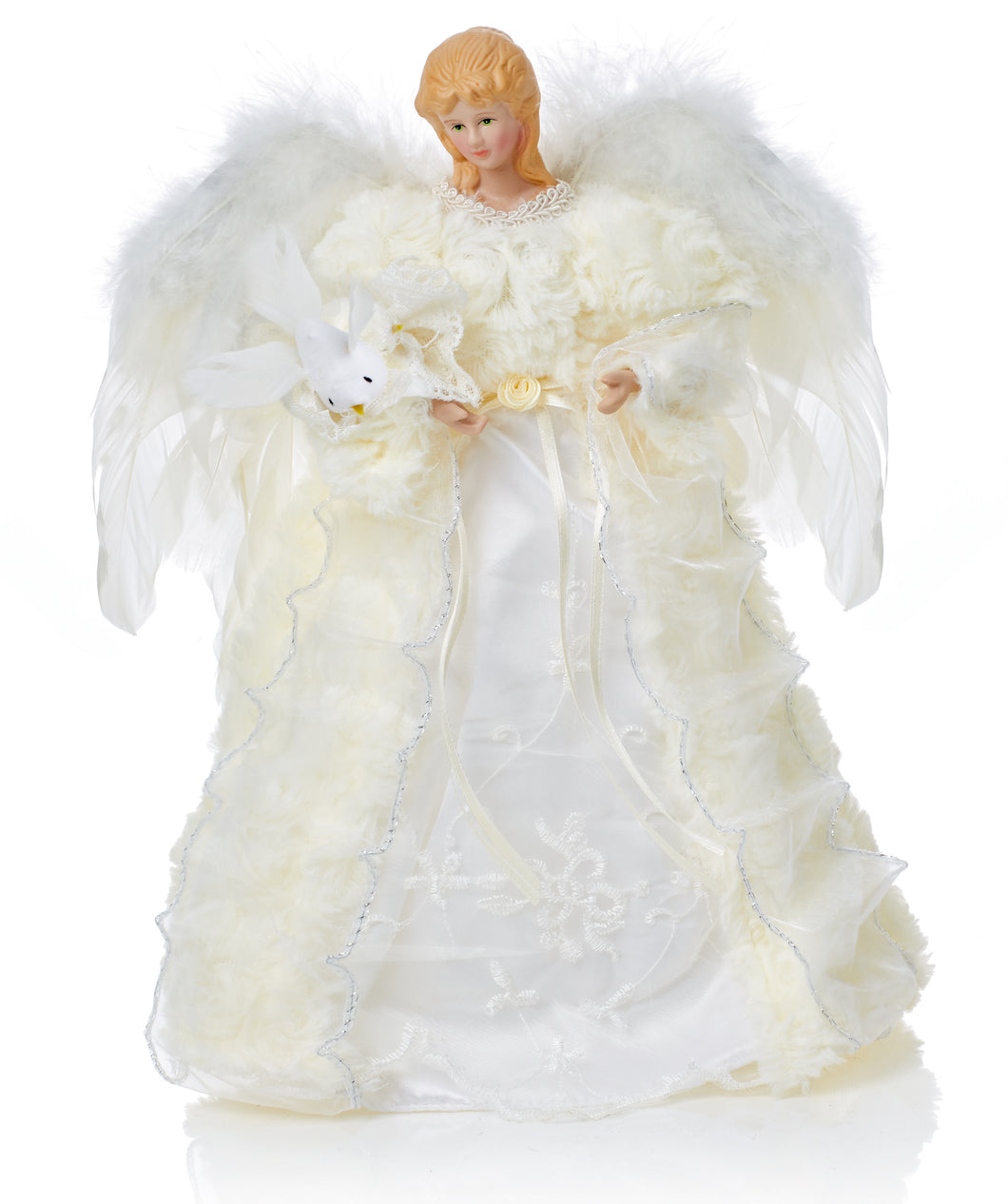 White Angel Christmas Tree Topper 30cm