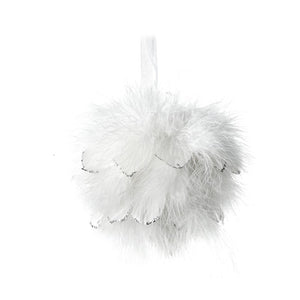 White Fluffy Feather Christmas Bauble