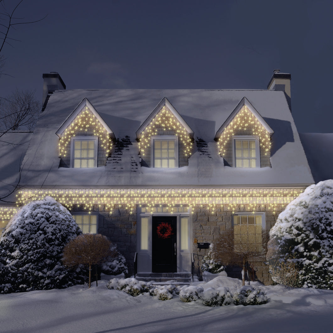 Snowtime Heavy Duty 100 Warm White LED Connectable Icicle Lights